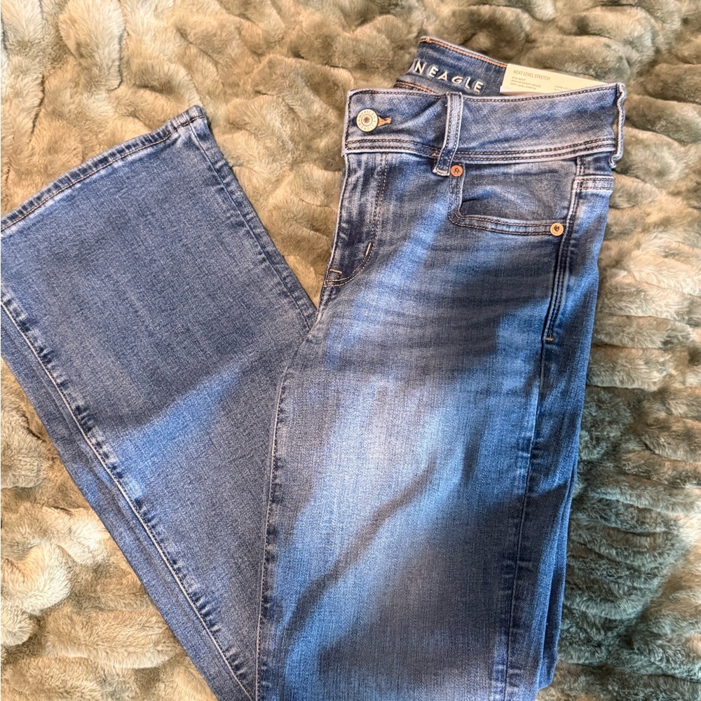 American Eagle Outfitters Women's Classic Blue Straight Leg Jeans